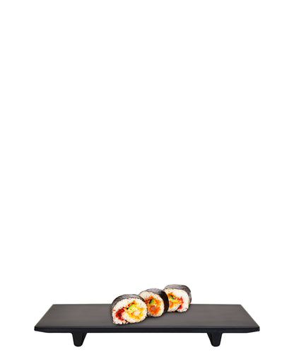 Regent - Melamine Sushi Serving Plate Matt Black Slate 236mm dx138x23mm