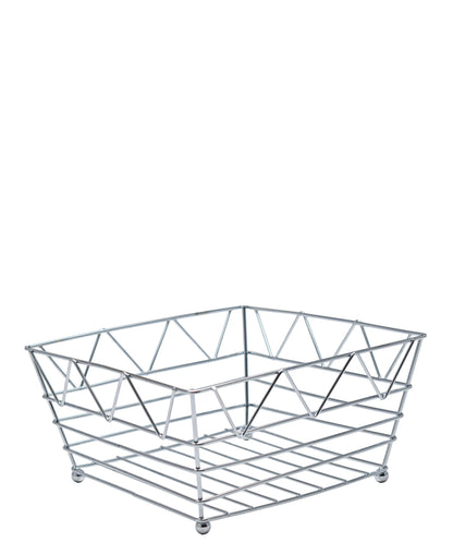 Regent Chrome Square Basket - Silver