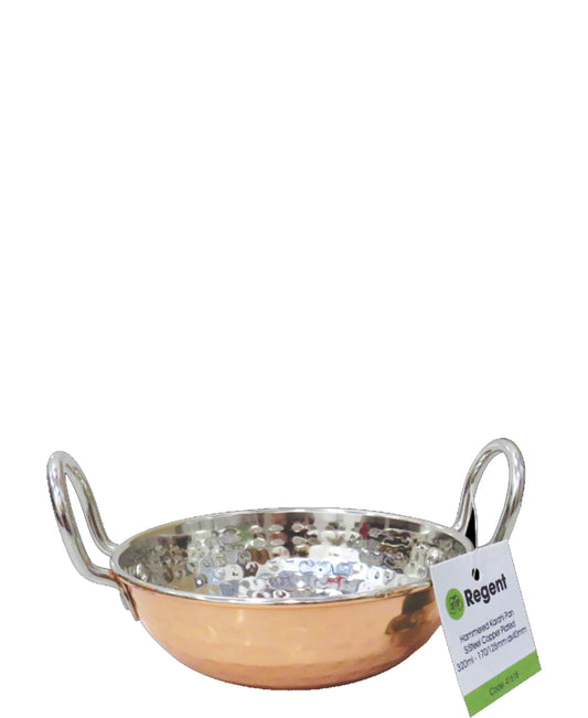 Regent Cookware Hammered Karahi Pan - Copper Plated