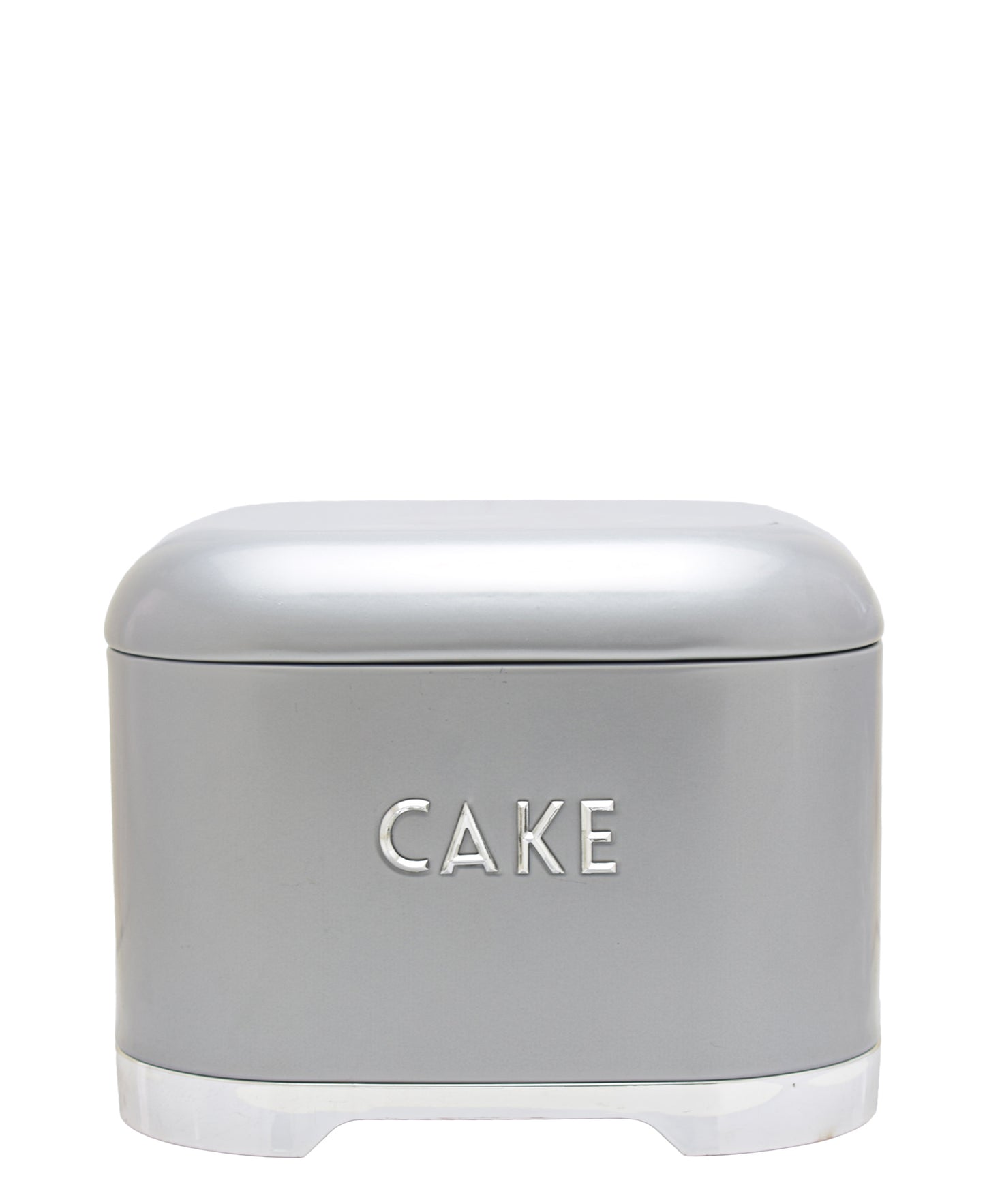 Retro Cake Tin - Grey & Silver