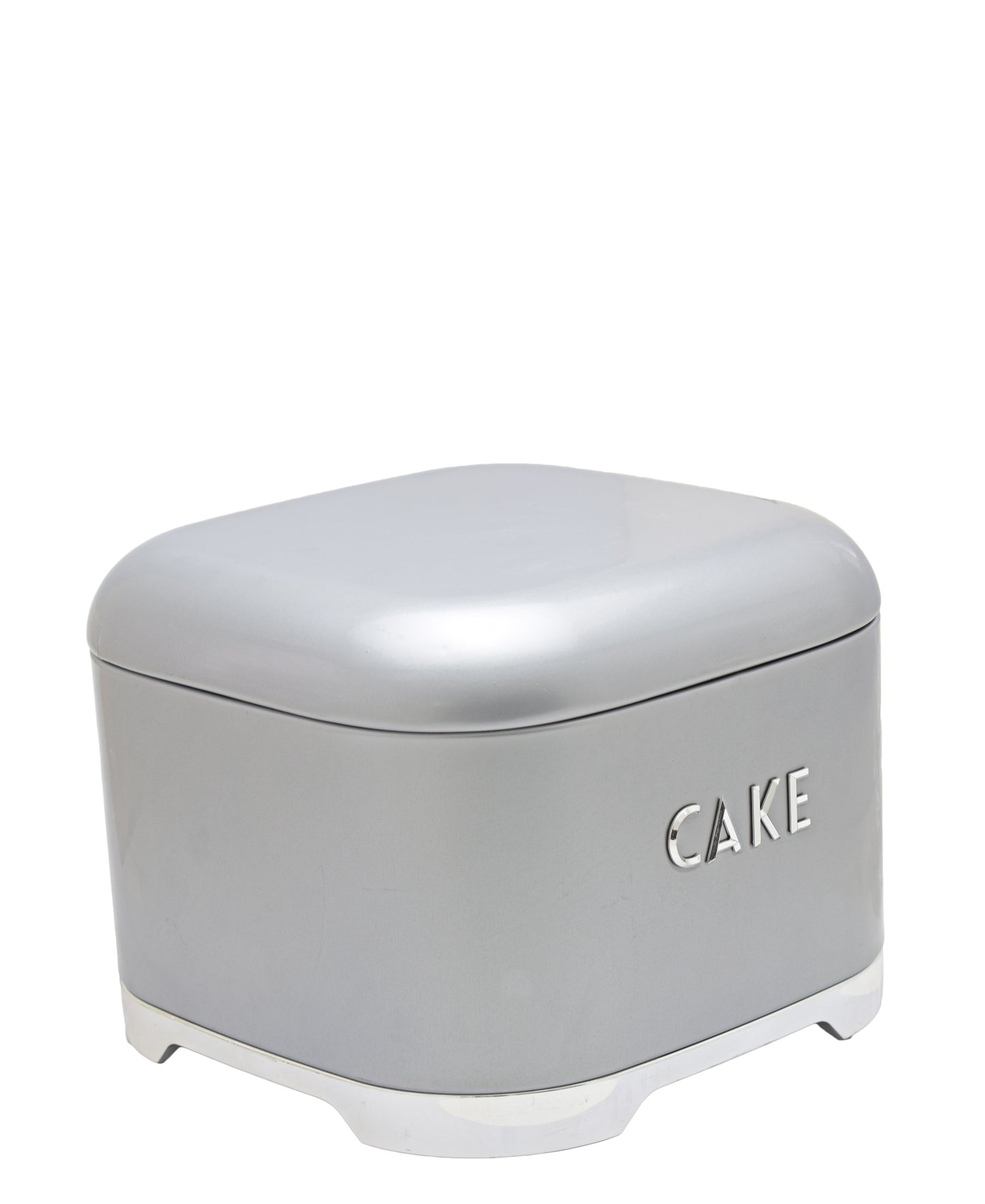 Retro Cake Tin - Grey & Silver