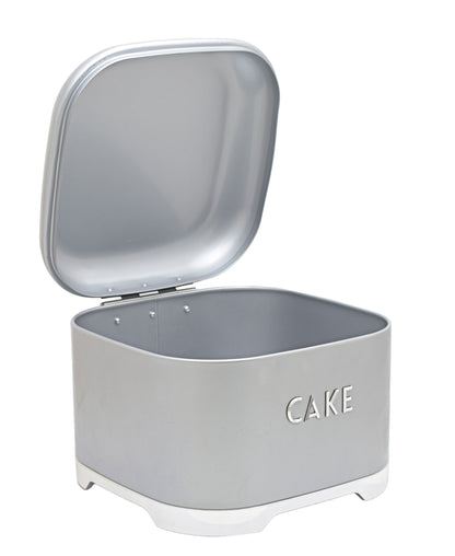 Retro Cake Tin - Grey & Silver