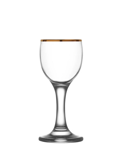 Kitchen Life 6 Piece 400ML Wine Glass - Clear With Gold Rim