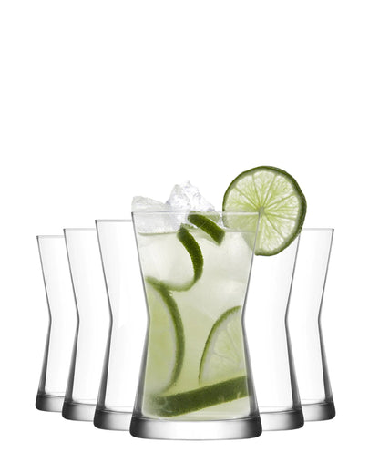 LAV Derin 6 Piece Hi Ball Glass - Clear