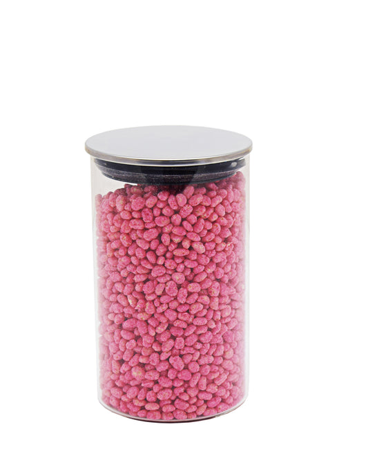Kitchen Life 1Lt Borosilicate Canister With Silver Lid - Clear