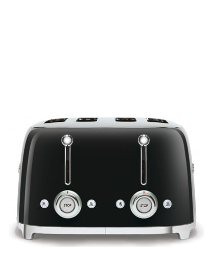 Smeg Retro 2000W 4 Slice Square Toaster - Black