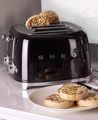 Smeg Retro 2000W 4 Slice Square Toaster - Black