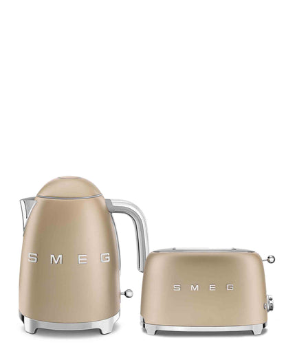 Smeg Kettle & Toaster Retro Matte Combo - Matte Champagne