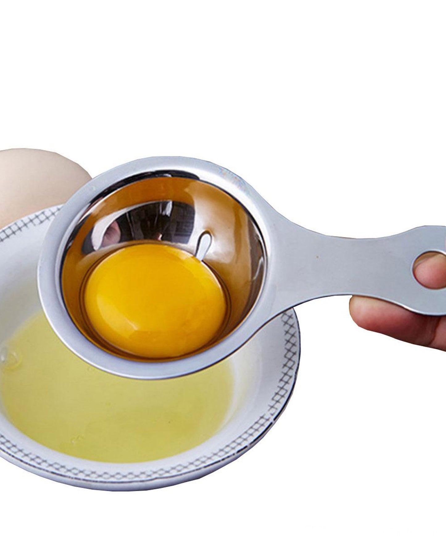 Stainless Steel Egg White Yolk Separator - Silver