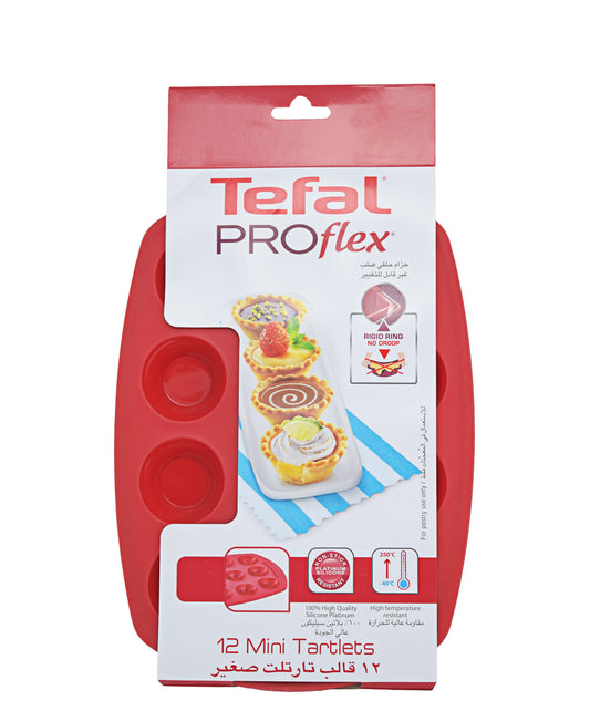 Tefal Proflex Bakeware 12 Mini Tartlets - Red