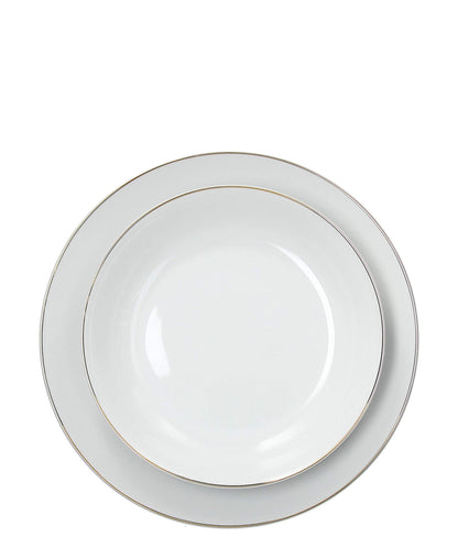 Tognana Fascetta Oro 18 Piece Dinner Set - White And Gold