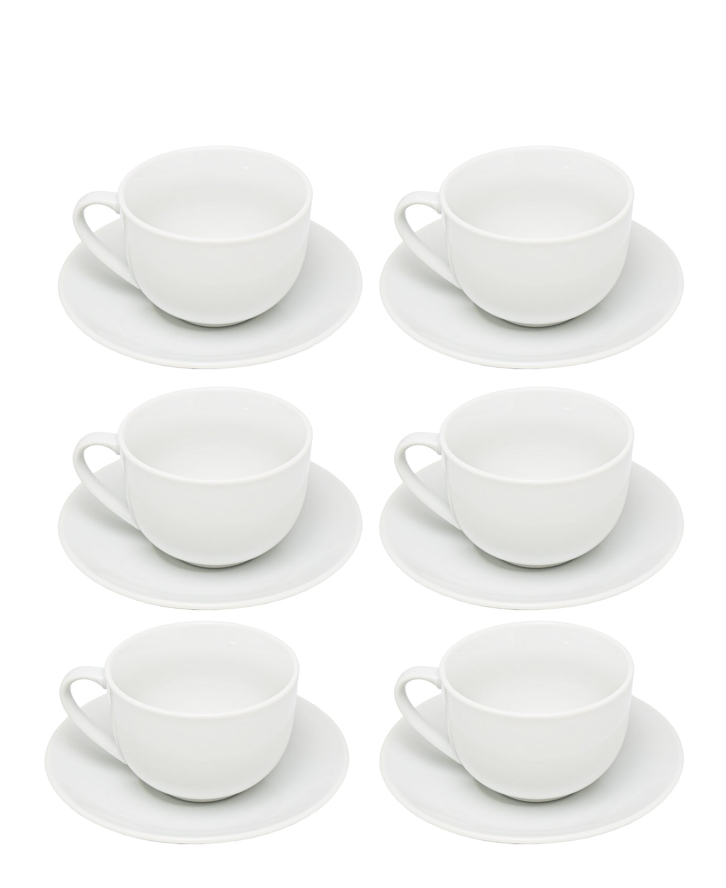 CTH 12 Piece Cup & Saucer Set - White