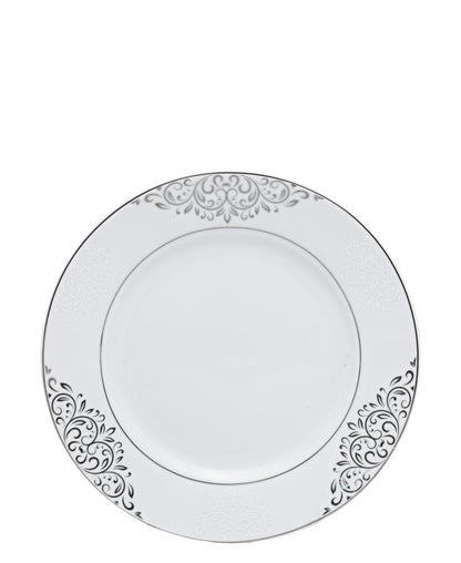 Table Pride 47 Piece Dinner Set - White With Black Floral Print