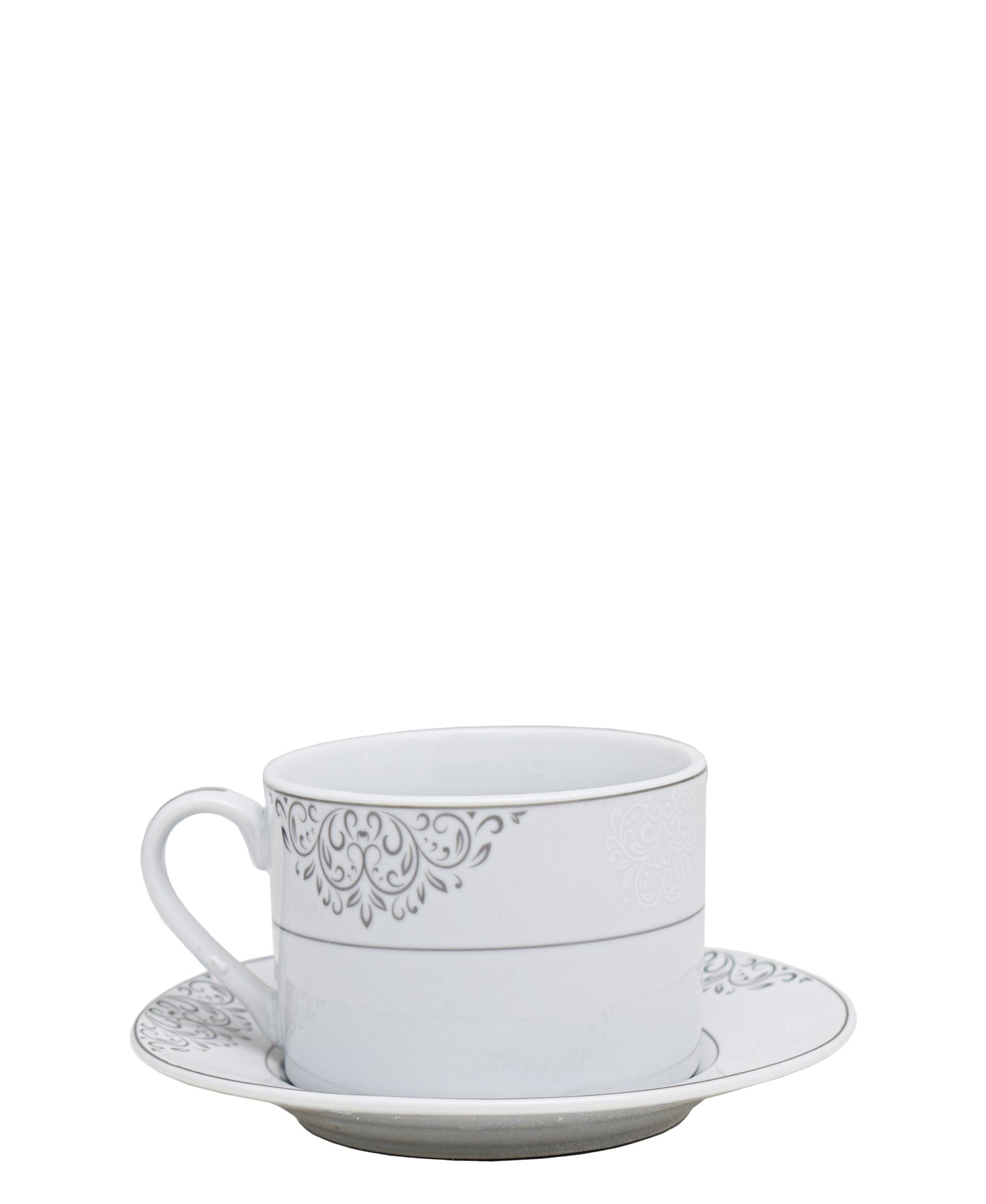 Table Pride 47 Piece Dinner Set - White With Black Floral Print