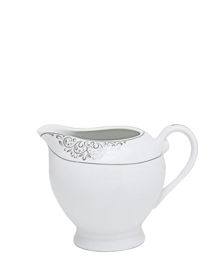 Table Pride 47 Piece Dinner Set - White With Black Floral Print
