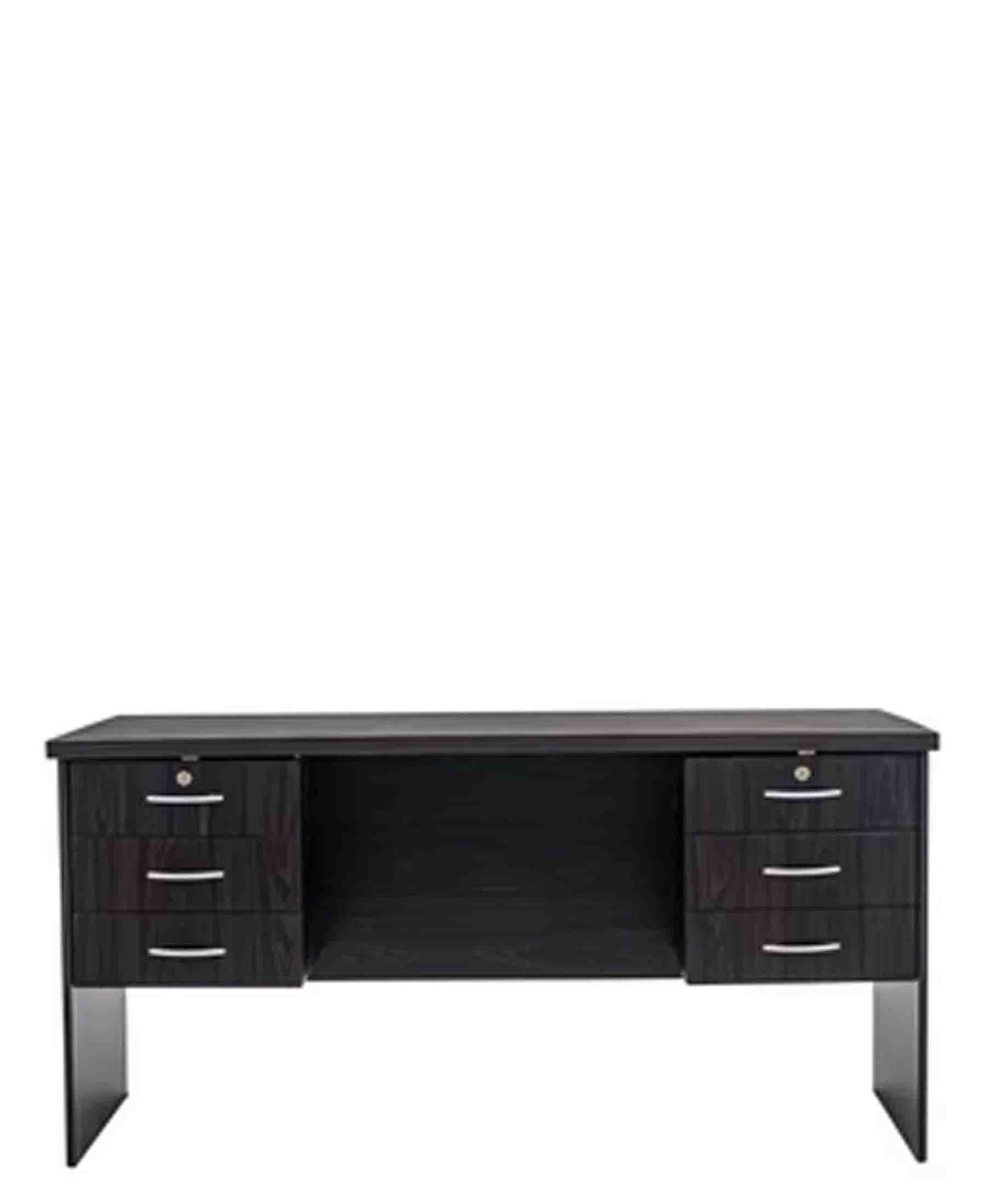 The Office 6 Drawer Desk - Dark Brown