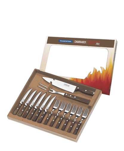 Tramontina 14 Piece Barbecue Set - Brown