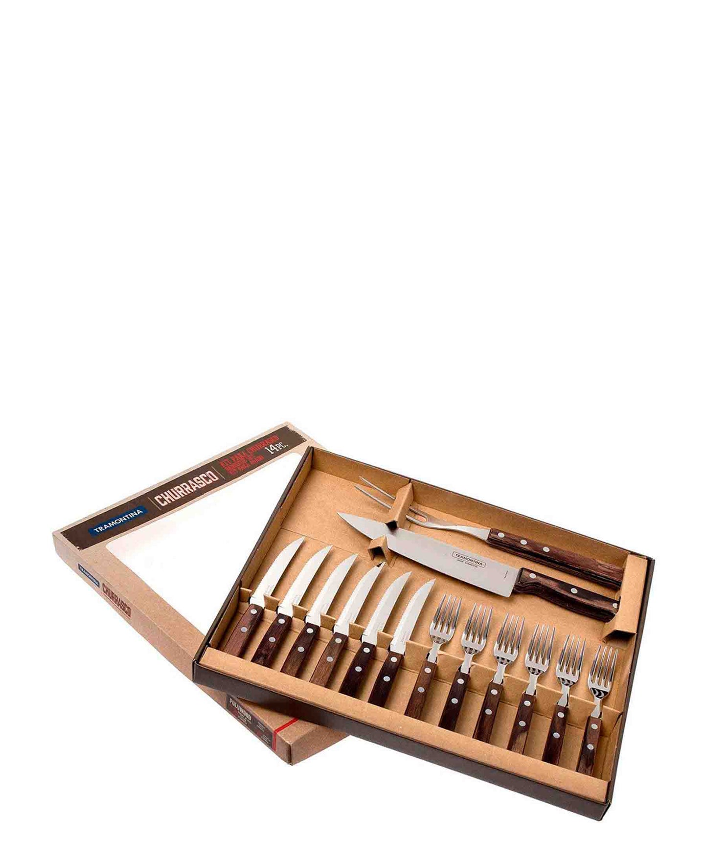 Tramontina 14 Piece Barbecue Set - Brown