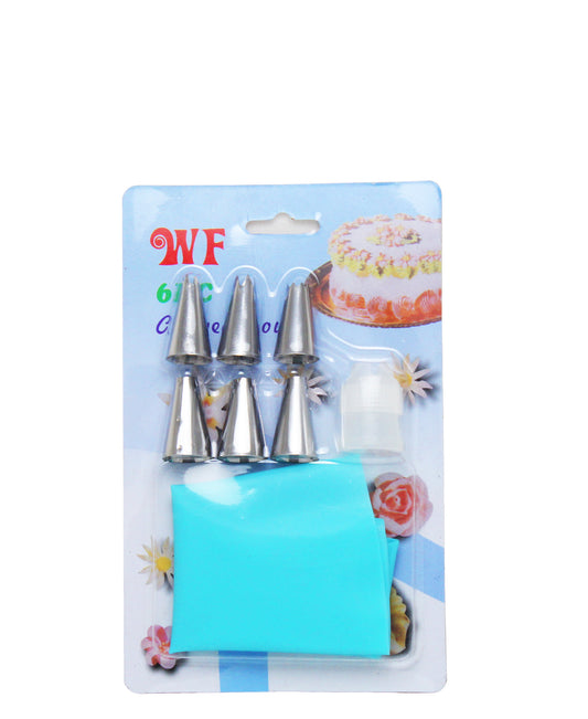 WF Cake Carved Derator 6 Piece - Silver