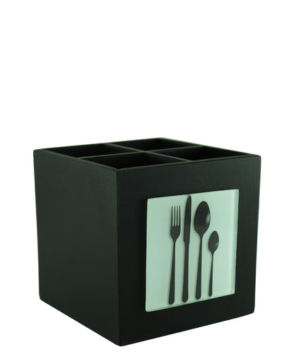 Kitchen Life Wooden Utensil Box - Black