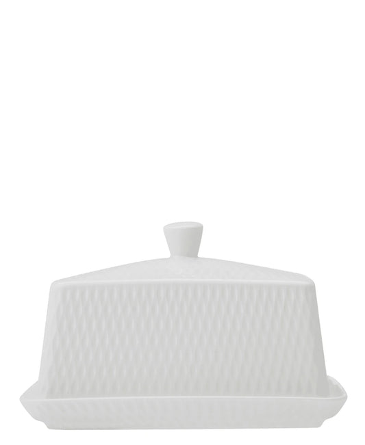 White Basics Diamonds Butter Dish