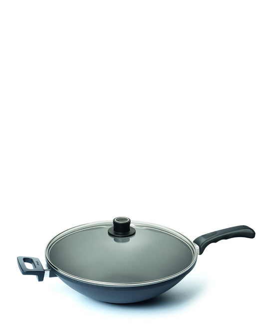 Woll Titanium Nowo 36cm Wok With Fixed Handle Black