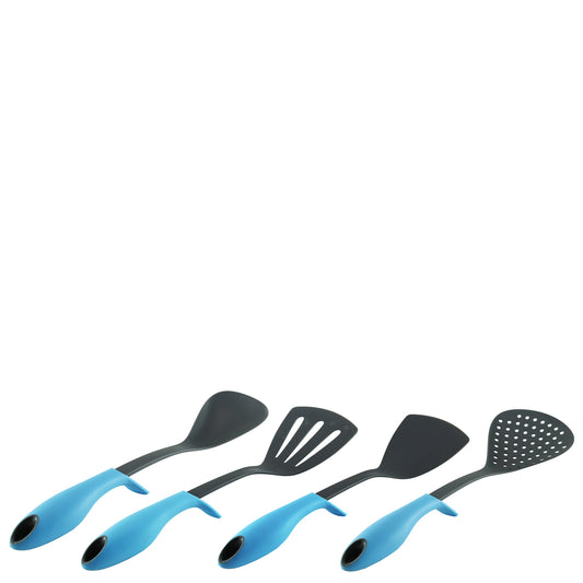 Anzo 4 Piece Kitchen Utensils - Black & Blue