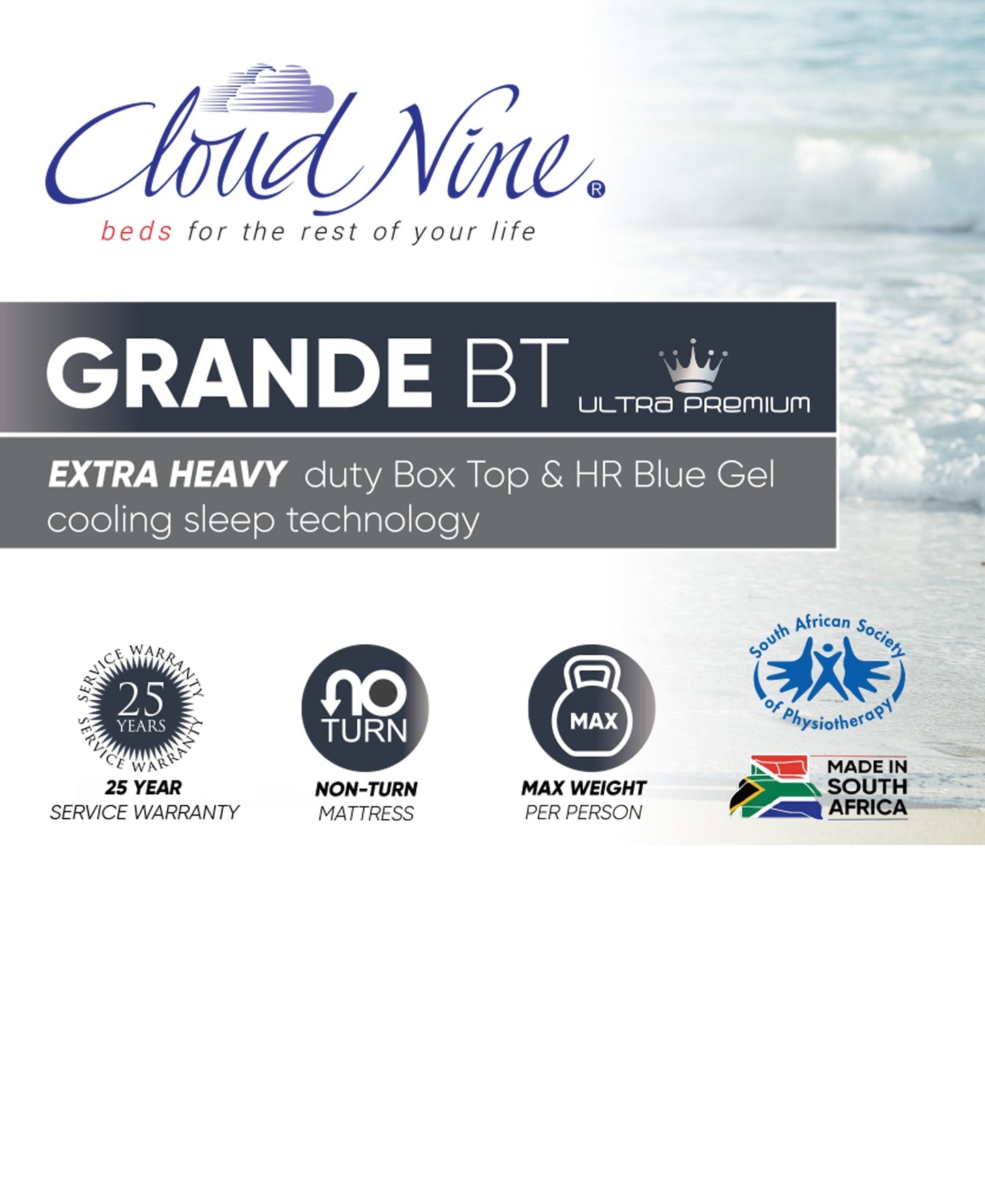 Cloud Nine Grande BT Bed Double