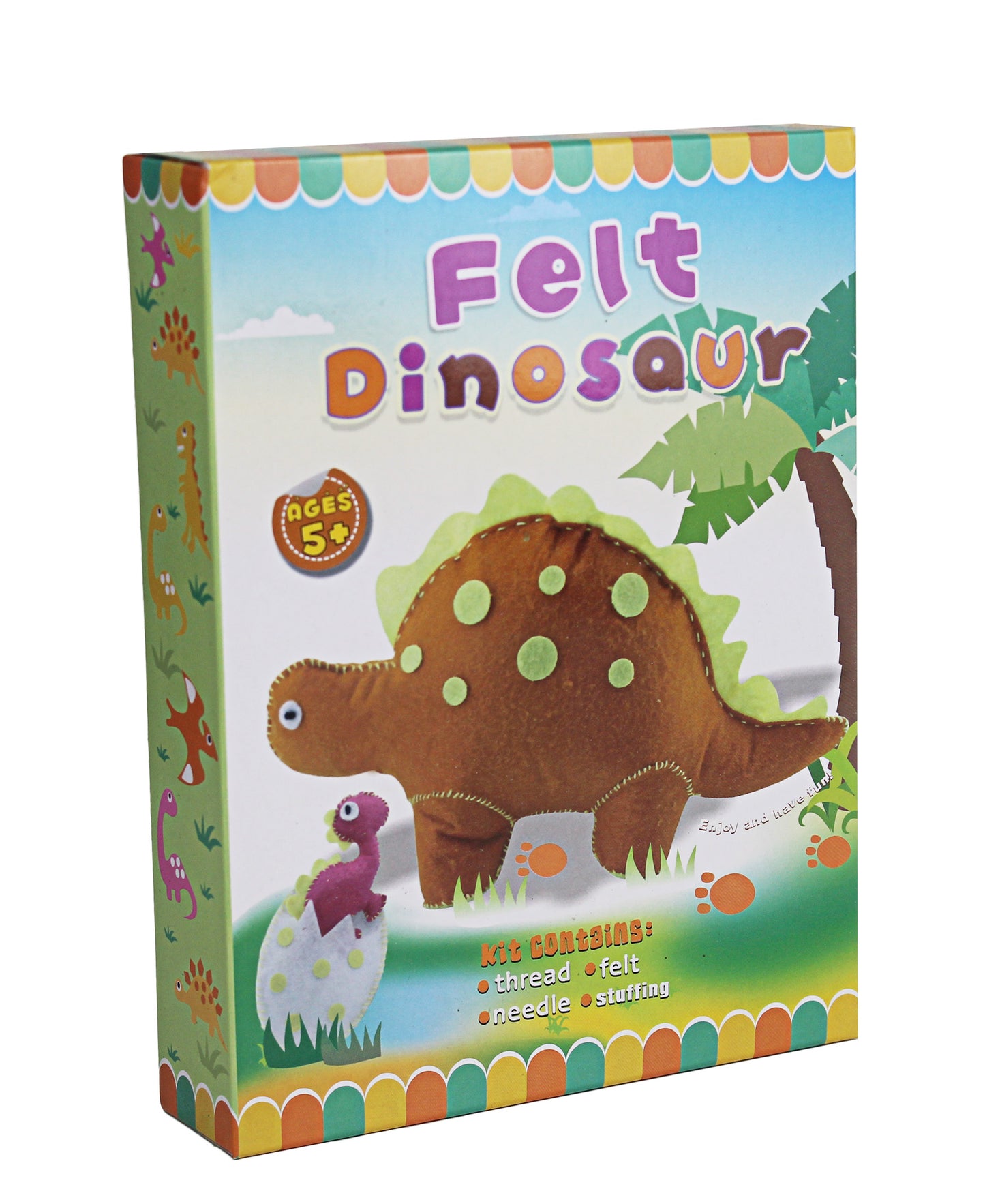 Make Your Own Felt Sewing Dinosaur - Brown