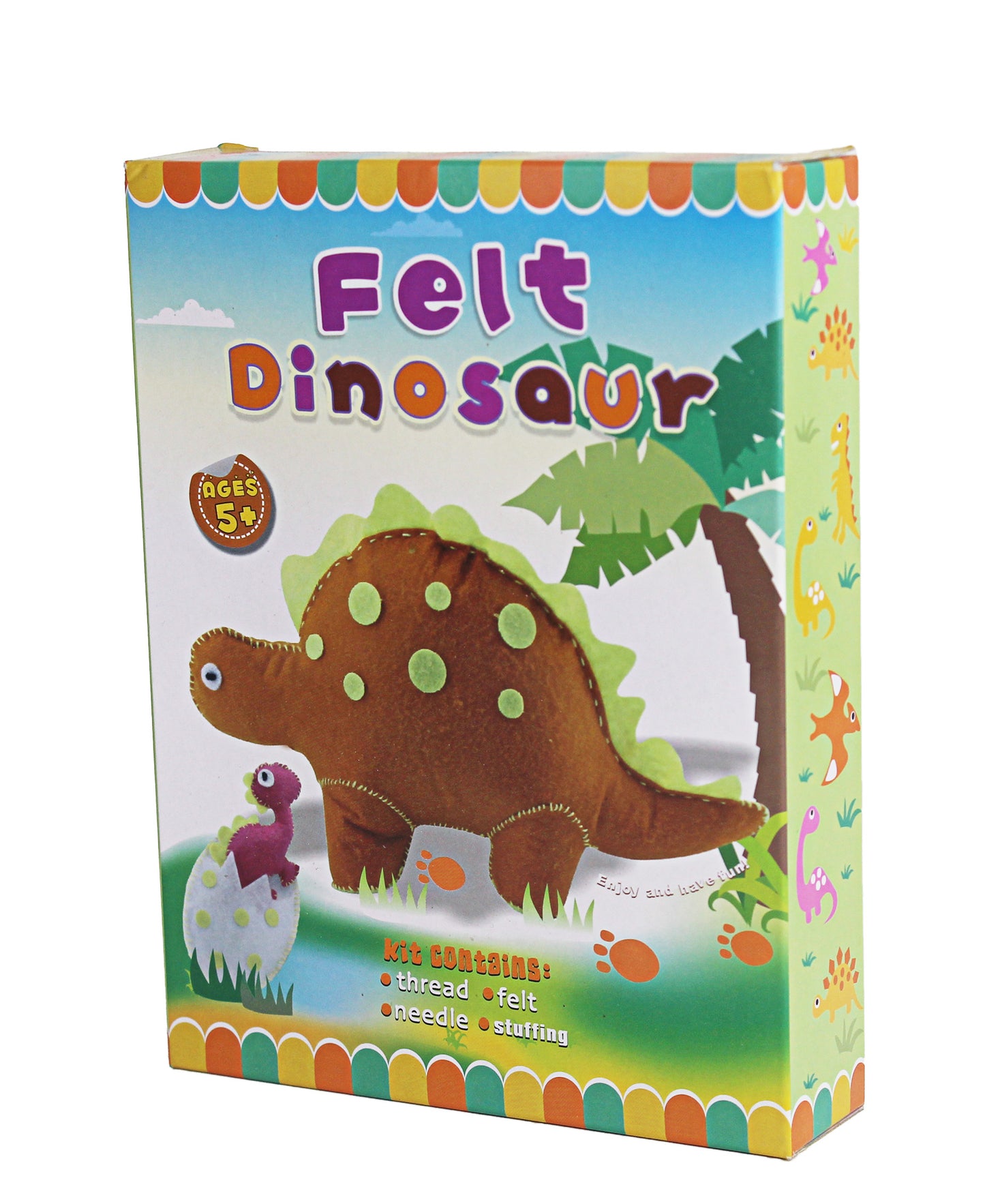 Make Your Own Felt Sewing Dinosaur - Brown