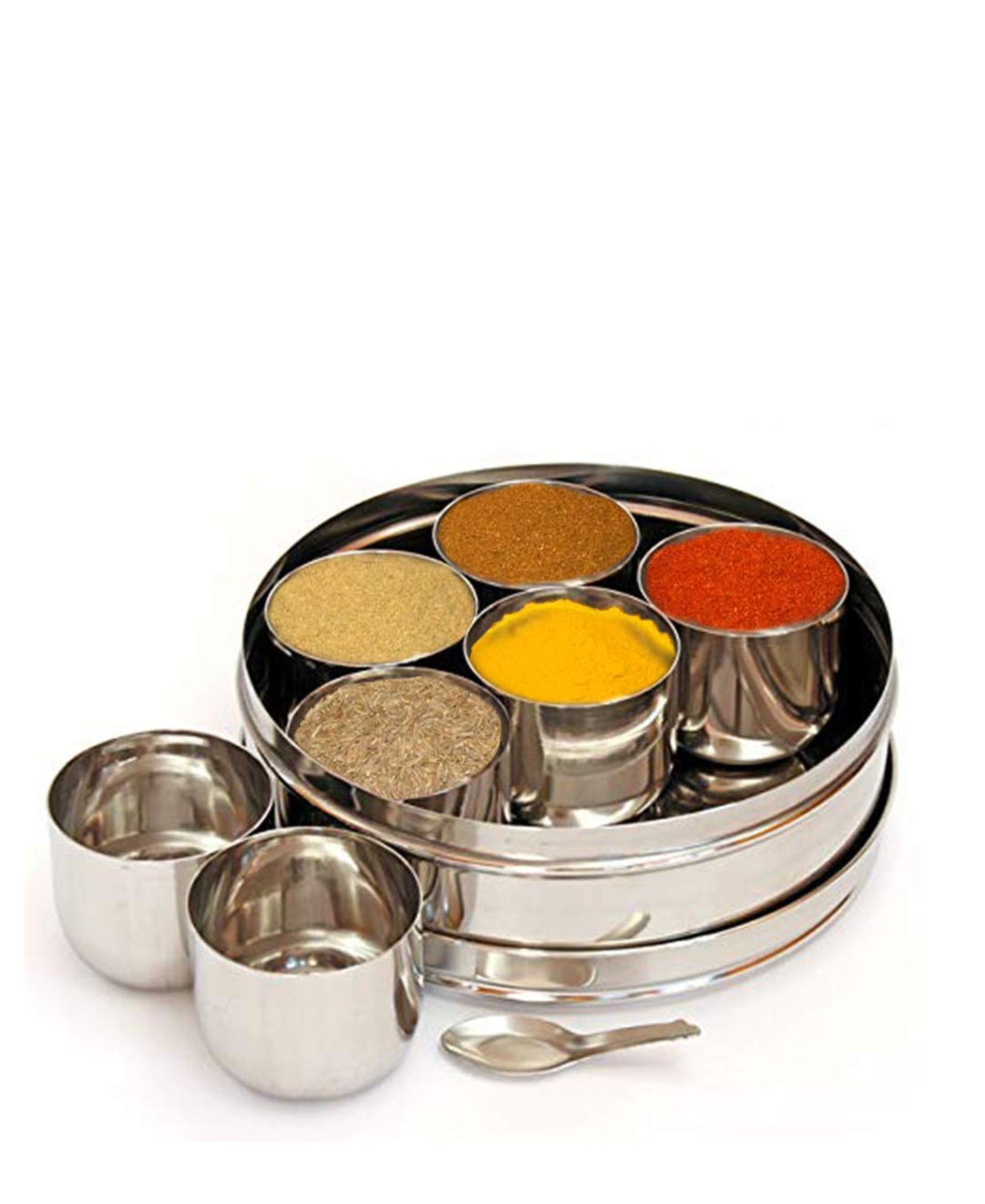 Kitchen Life 9 Piece Dabba Spice Box - Silver