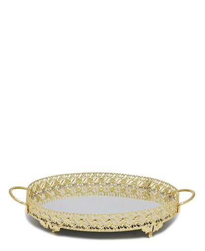 Bursa Collection Sevgi Tray With Handles - Gold