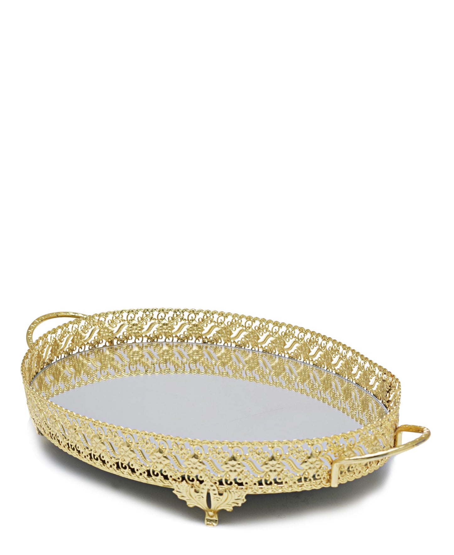 Bursa Collection Sevgi Tray With Handles - Gold